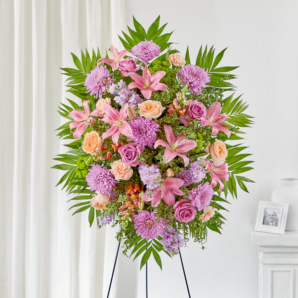 Gerbe sur chevalet Amour et lumière