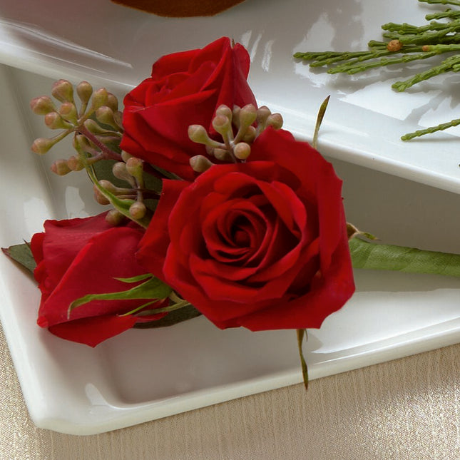 The FTD® Boutonniere, Red Rosettes™
