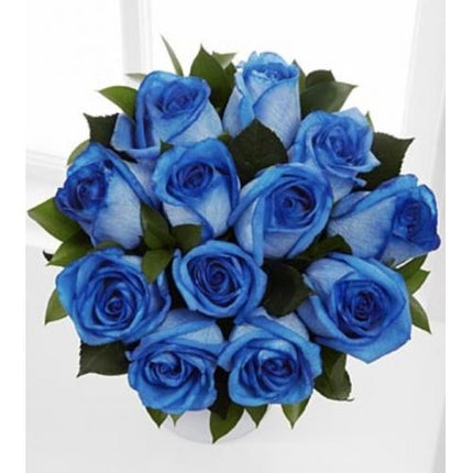 Blue Roses Fiesta Extreme - 12 roses - Without Vase.